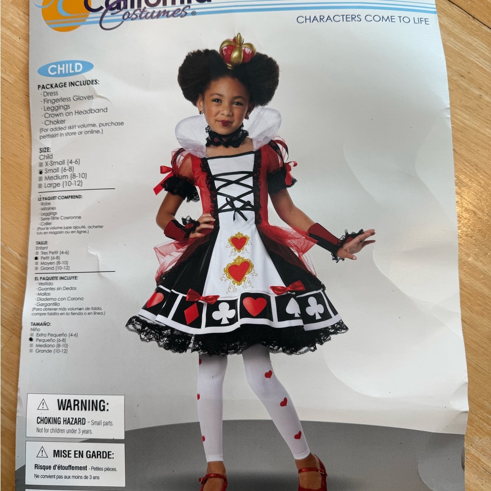 California Costumes Queen of Hearts Child Costume - Red, Black, White